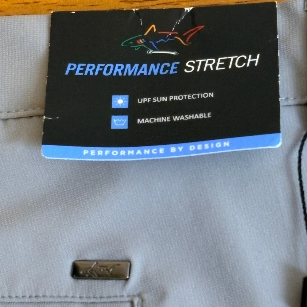 Greg Norman Performance Stretch Mens 40x30 Golf Pants NWT Lt Gray UPF Protection